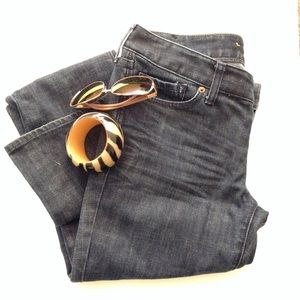 DARK BLUE Whiskered EXPRESS Jeans - Blue Denim, Casual,